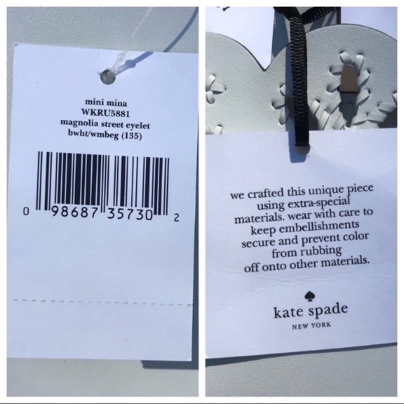 Kate Spade Mini Mina Magnolia Street Eyelet satchel Bag Purse - Picture 8 of 8